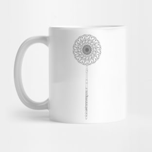 Black Flute Dandelion Mug